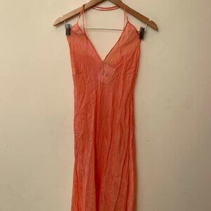 Jean Paul Gaultier Slinky Coral Sheer Strappy Dress